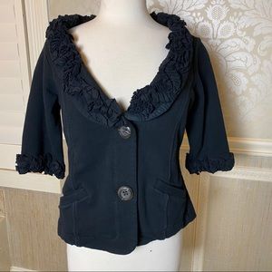 Nic & Zoe 3/4 sleeve large ruffle accent jacket
